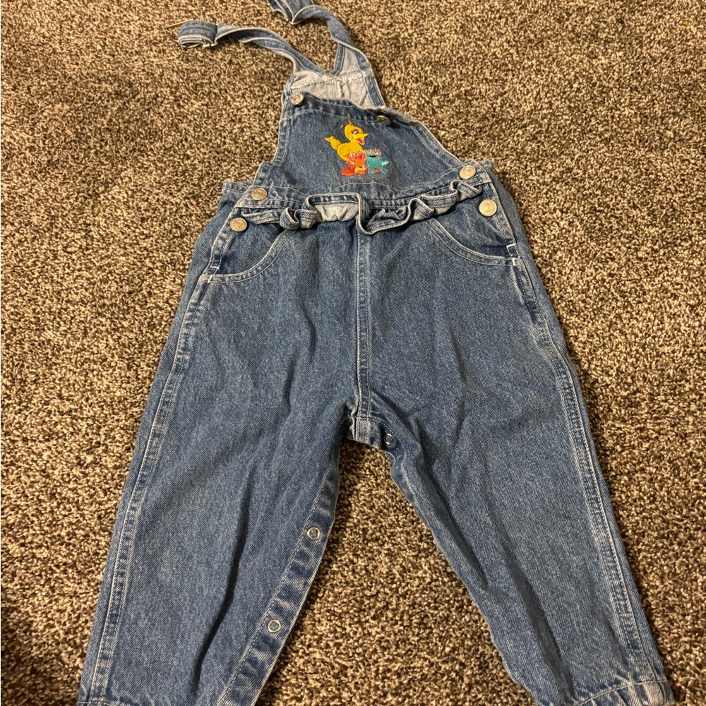 Sesame Street Blue Denim Overalls with Elmo